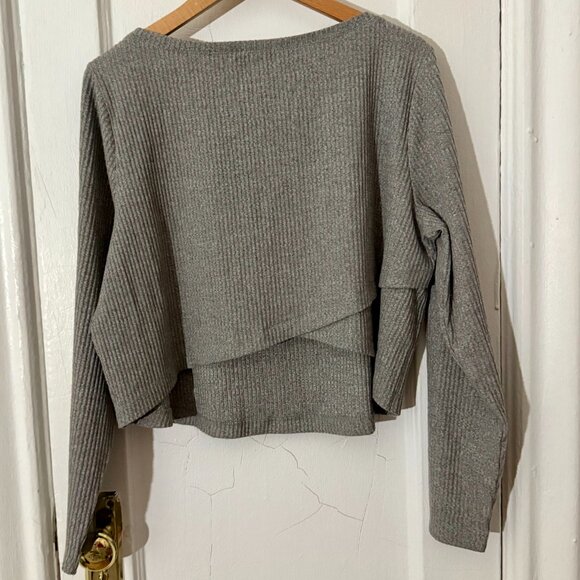 Grey Cropped Long Sleeve Top From Eloquii x Refinery 29 Collection - Picture 5 of 5